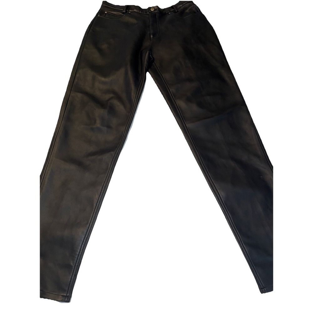 Morbid Threads Black Faux Leather Pants Mens Size 34 Goth Punk